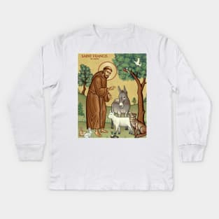 St. Francis of Assisi - Patron Saint of Animals Kids Long Sleeve T-Shirt